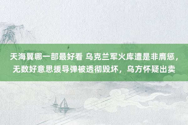 天海翼哪一部最好看 乌克兰军火库遭是非膺惩，无数好意思援导弹被透彻毁坏，乌方怀疑出卖