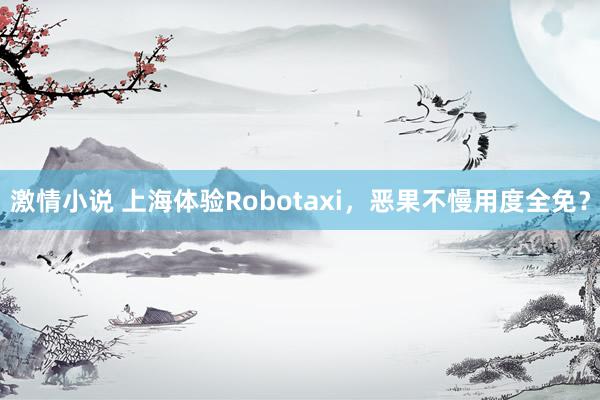 激情小说 上海体验Robotaxi，恶果不慢用度全免？