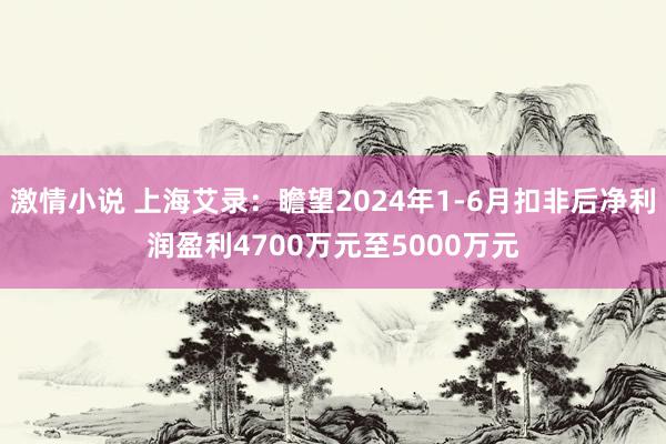 激情小说 上海艾录：瞻望2024年1-6月扣非后净利润盈利4700万元至5000万元