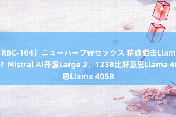 【RBC-104】ニューハーフWセックス 精确狙击Llama 3.1？Mistral AI开源Large 2，123B比好意思Llama 405B