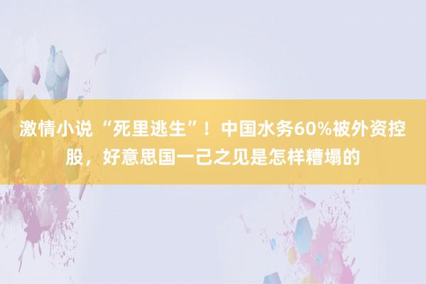 激情小说 “死里逃生”！中国水务60%被外资控股，好意思国一己之见是怎样糟塌的